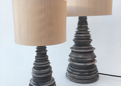 lampe bois tourné